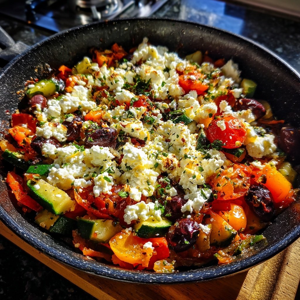 Gesund & Leicht Mediterrane Gemüsepfanne mit Feta