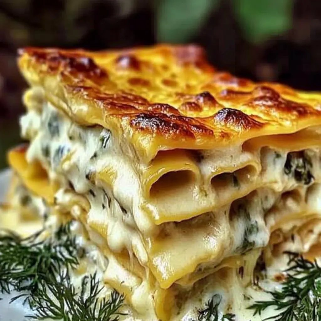 Cremige Spinat-Pilz-Lasagne