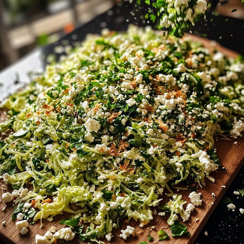 Green Goddess Salat mit Spitzkohl und Feta