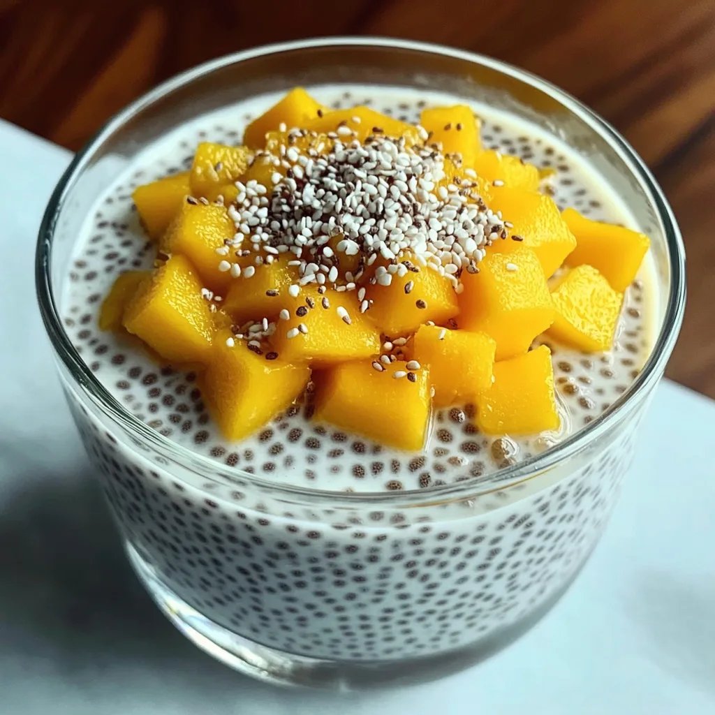 Einfacher Mango Kokos Chia Pudding